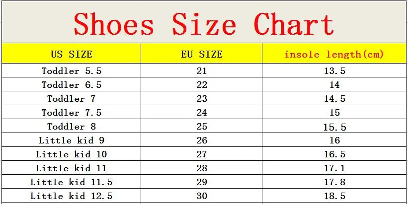 size 8 kids shoe