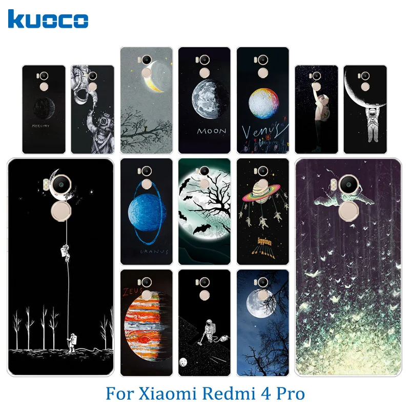 For Xiaomi Redmi 4 Prime TPU Soft Mobile Phone Case Silicone Back Cover for Pro Space Moon Pattern Anti Knock Slim Shell |