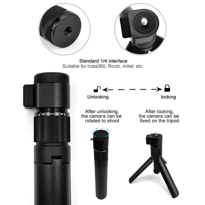 Ручная селфи палка и Ручка монопод 1/4 винт для Insta360 парааномическая камера для Insta360 ONE X VR Спортивная камера insta360 o