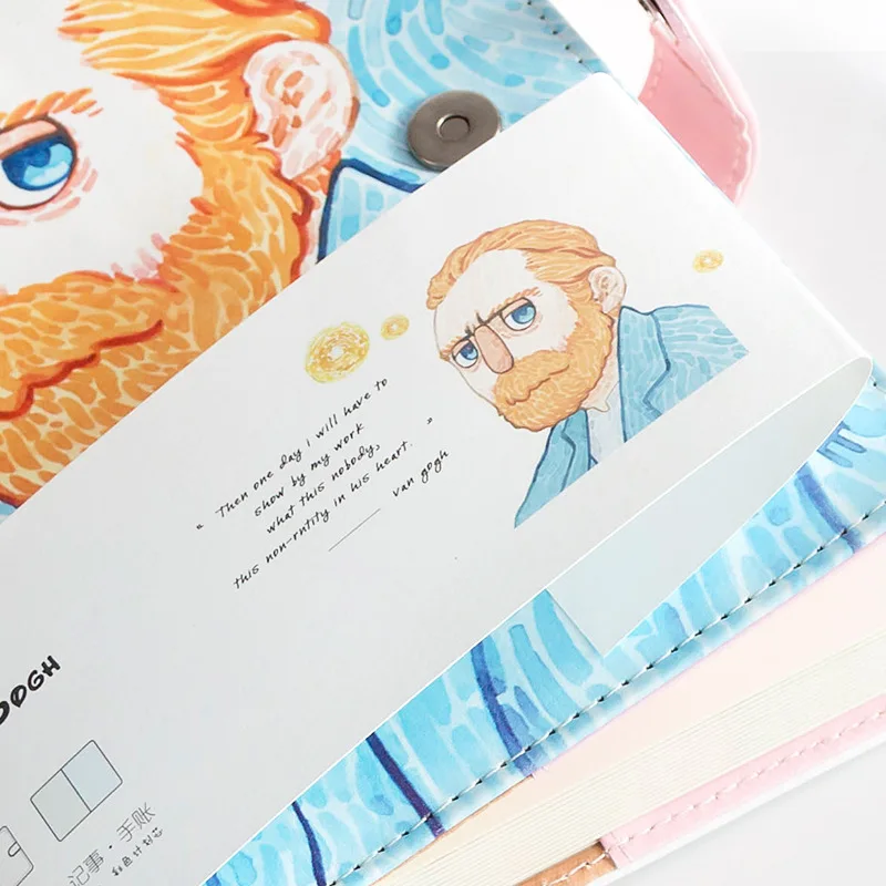 A5 Ван Гог милый кожаный карманный Bullet Journal планировщик персональный органайзер
