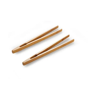 

2Pcs New Wooden Tea Tweezer Toaster Bagel Bacon Sugar Ice Tea Tongs Teaware Tea Clips