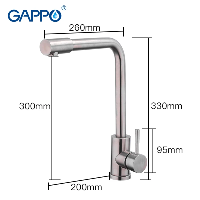  GAPPO 304 stainless steel Kitchen Faucet Single Handle Single Hole Mixers Sink Tap Kitchen Faucet M - 33052401394