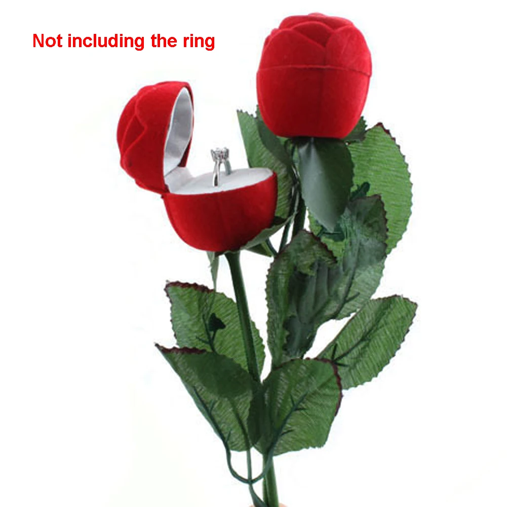 1 шт. кольцо, ожерелье, серьги в форме красной розы чехол Коробка для хранения ювелирных изделий держатель подарок