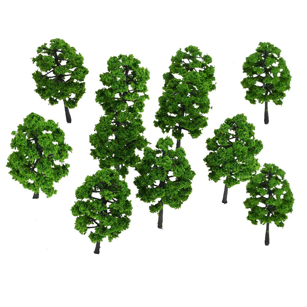

2018 10 Pieces Plastic Model Trees Architectural Model Railroad Layout Garden Landscape Scenery Doll high quality