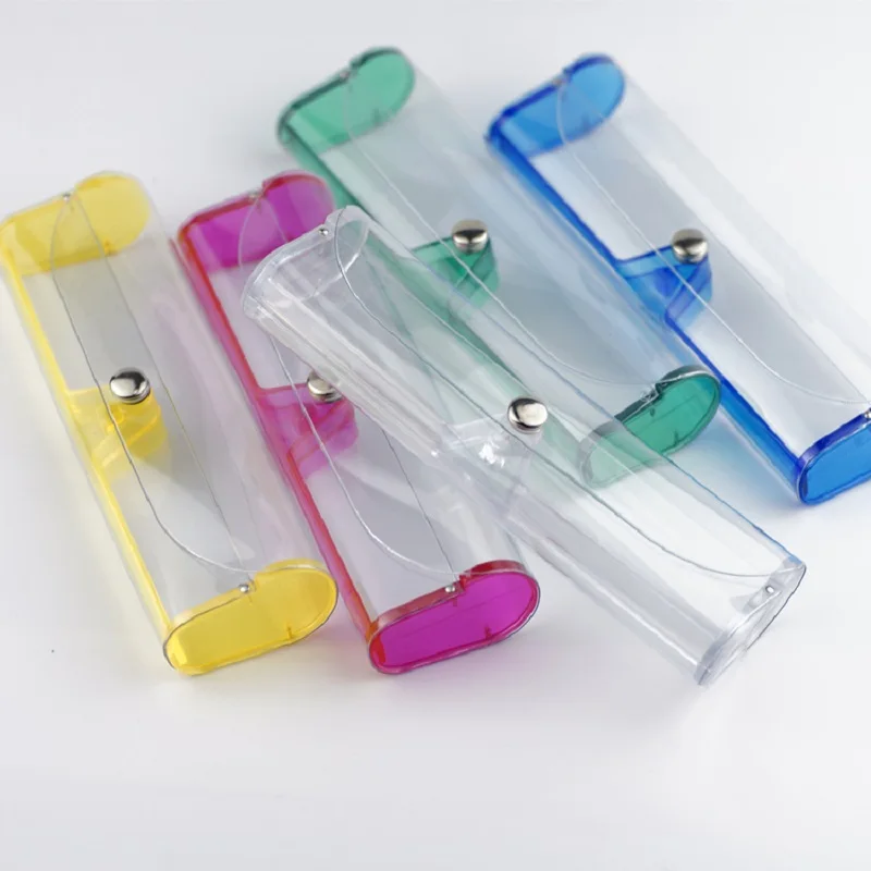 Transparent PVC glasses box for lens plastic eyeglass cases multi