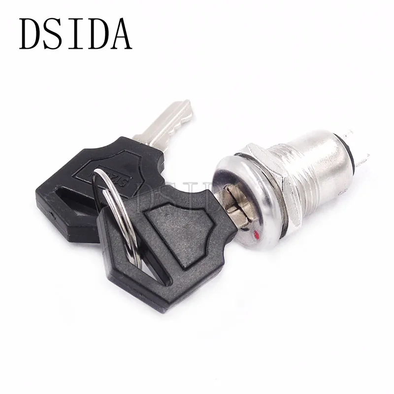 

High Quality 10PCS Key Switch ON/OFF Lock Switch KS-02 KS02 Electronic Key Switch with Keys