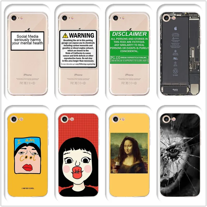 

Unique personality trend pattern printing soft cover cases for iphone x xr xs max phone shell 7 8 6s 6 plus funny Coque 5s 5 se