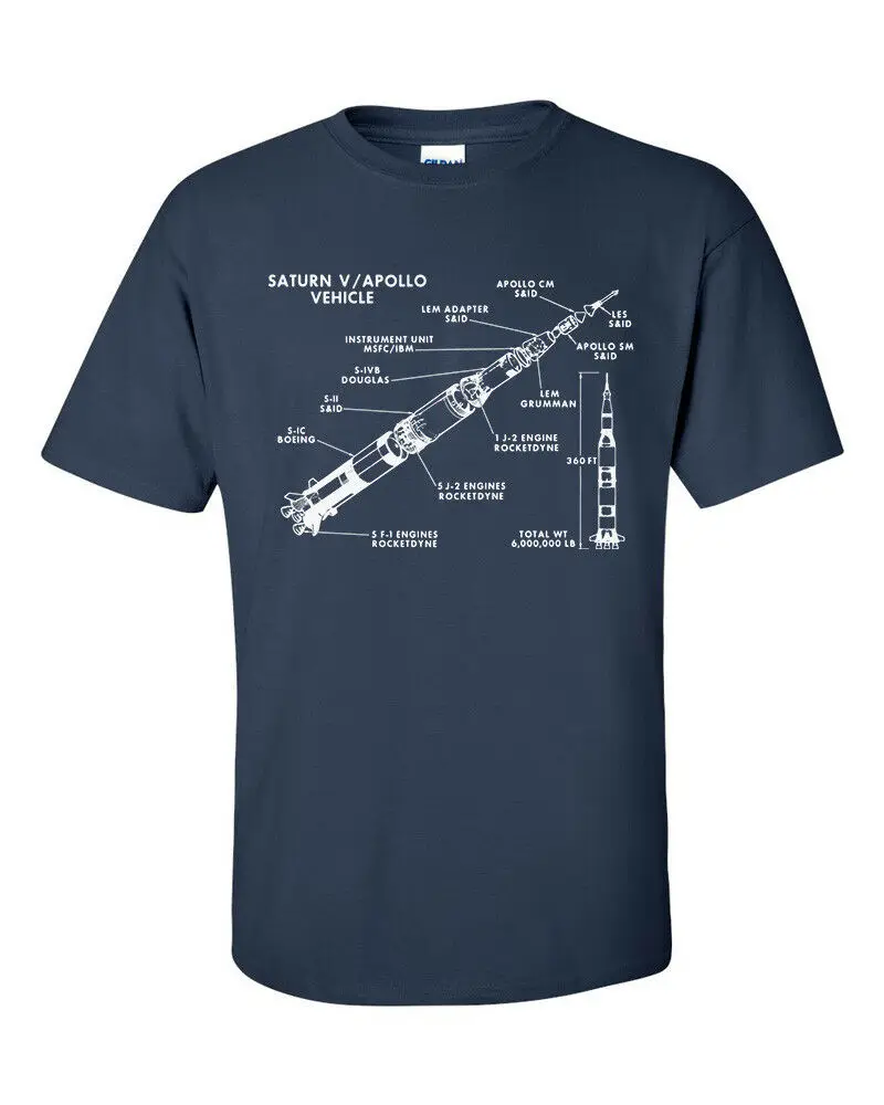 

Not Just Nerds Saturn V Rocket Stages Apollo Moon Landing Mission 5 T-Shirt