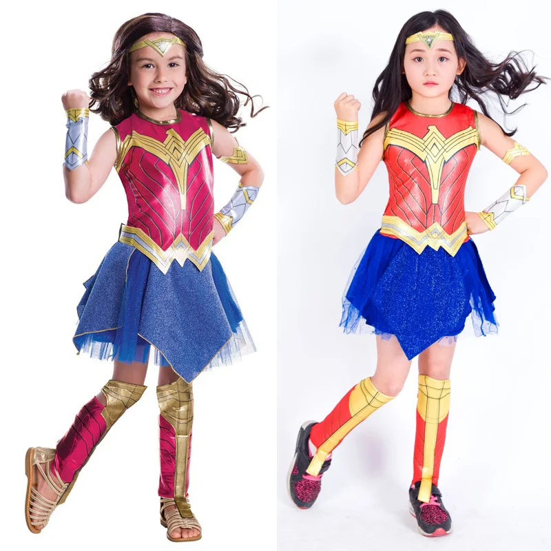 Детская Лига Справедливости супергерой чудо женский костюм супердевушка Косплей фантазия нарядное платье