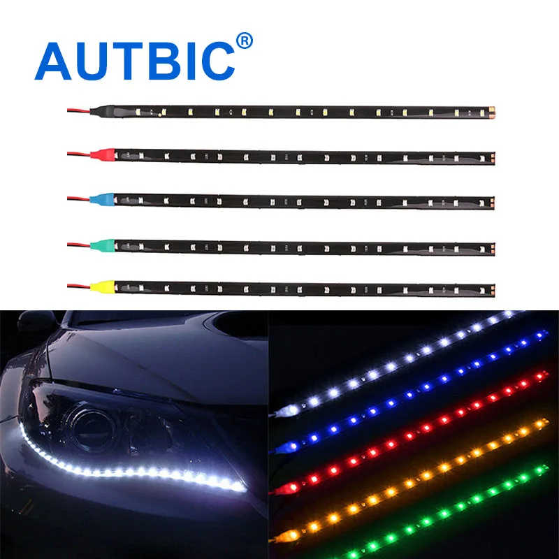 Waterproof Auto Led Strip Light 12v 30cm White Yellow Green Blue Red