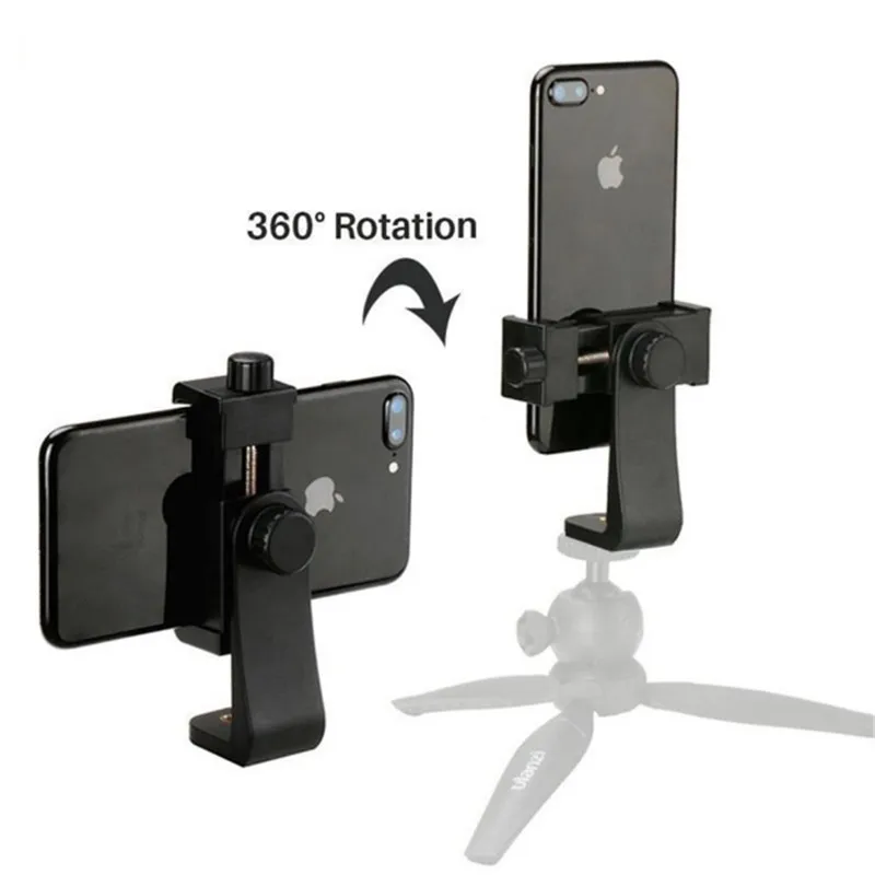 

Ulanzi Universal Tripod Mount Adapter Cell Phone Clipper Holder Vertical 360 Rotation Tripod Stand for iPhone X 8 plus Samsung