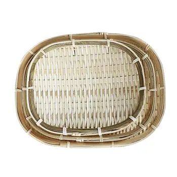 

Hand-woven Bamboo Sushi Plate Hotel Snacks Creative Snack Fruit Basket Salad Plate Specification Optional