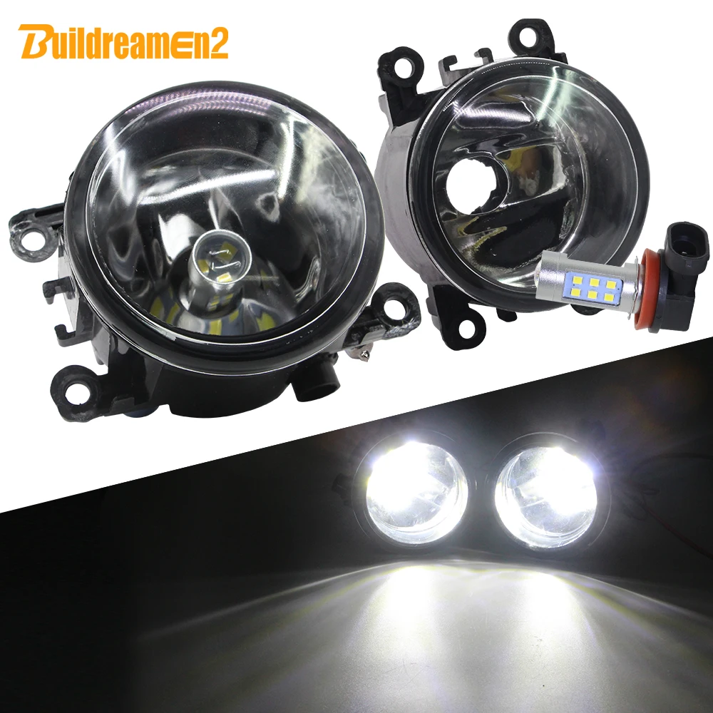

Buildreamen2 Car H11 Front Fog Light Assembly Lampshade + Bulb DRL 12V Accessories For Nissan Sentra 2.0L L4 2009 2010 2011 2012