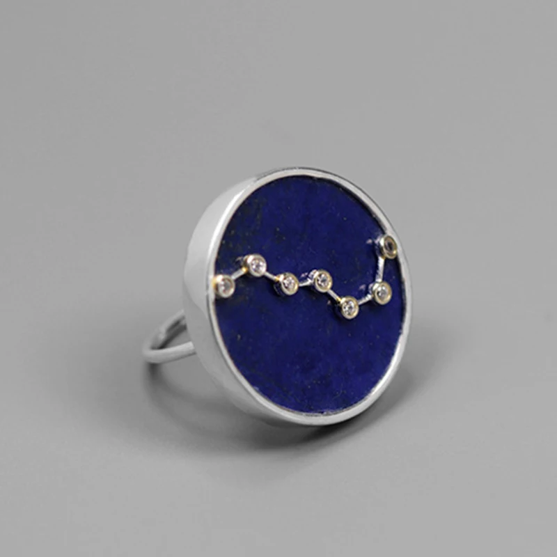 Lotus Fun реальные 925 серебро естественный голубой Лазурит ручной работы Fine Jewelry queen