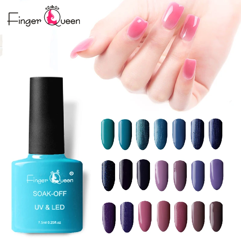 

Fingerqueen Nail Polish for Women Gel Lacquer Multicolor Shinning 83 Solider Bright Color Gel UV 1 Bottle 7.5ml Art Nail Design