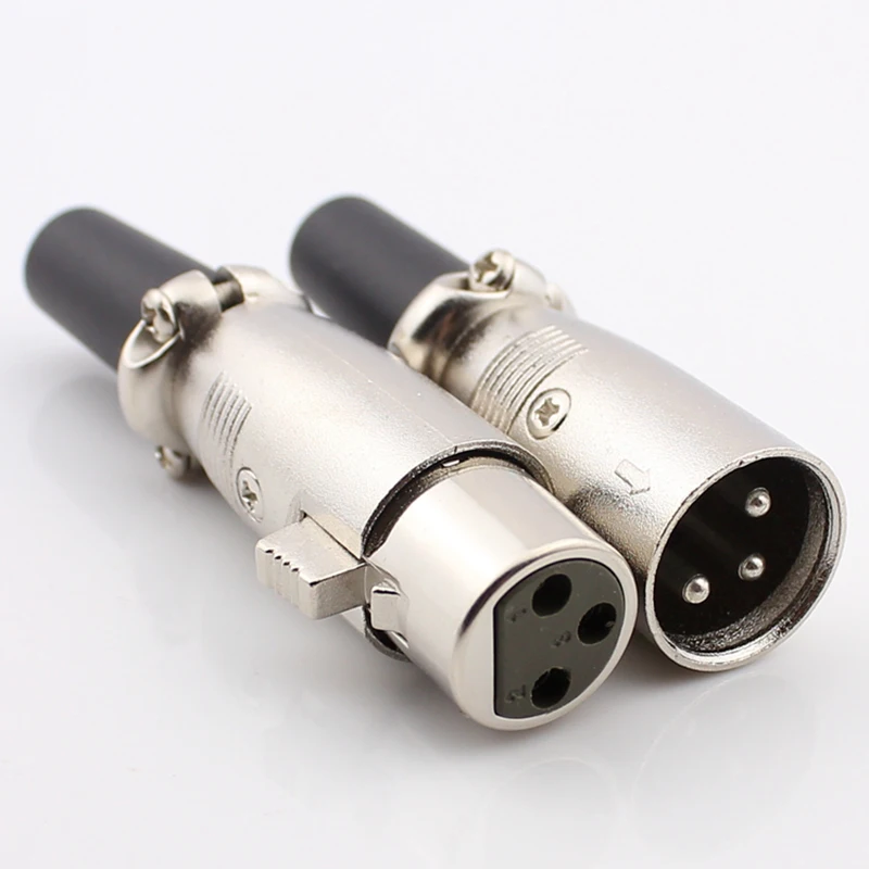 100pcs Japanese Microphone 3 Pin XLR Connector Male Female Plugin