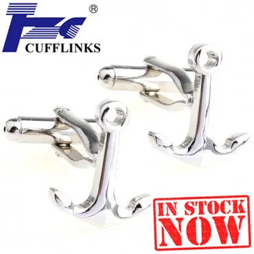 

Silver Anchor Cufflink Cuff Link 2 Pairs Free Shipping Promotion