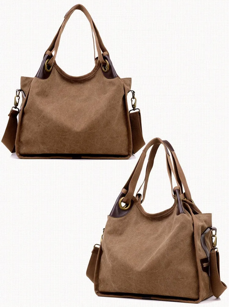MJ Women's Canvas Handbags High Quality Female Canvas Totes Casual Shoulder Bags Large Travel Bag Ladies Solid Crossbody Bags (13)