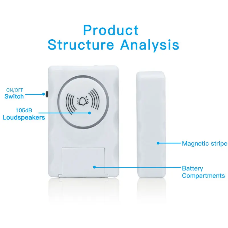 Детская безопасность беспроводной вход дома дверь окно Защита от взлома Безопасность Защита от кражи сигнализация Система магнитный датчик
