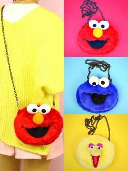 

Cartoon Cute Sesame Street Elmo Moppy Plush Doll Messenger Bag Woman Shoulder Crossbody Bag Phone Purse Bags for Children Gift