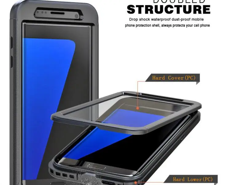 baratas Casos de Telefone Para Samsung Galaxy S7 Rjust S7 borda S8 S8 plus IP68 caso À Prova D Água debaixo d água 3 m 12 h PC Silicone escudo Do Telefone Móvel