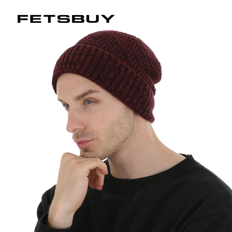 

FETSBUY Autumn Knitted Wool Hats For Women Beanies Winter Knitting Wollen Hat Men Casual Solid Knit Unisex Skullies Gorros#19018