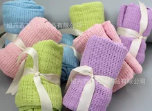2016 0-3 Months 4-6 Months Direct Selling Solid 0-3 Months 4-6 Baby Blanket Swaddle Hot Sale Knitted Organic Hole Hollow-out
