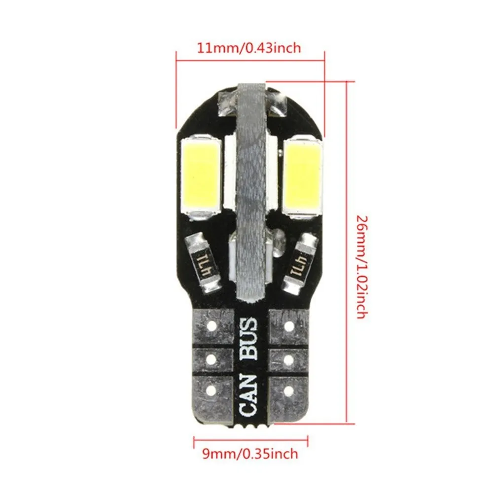 Can-bus! 10 шт. T10 8 SMD 5730 Canbus W5W OBC безошибочный светодиодный светильник, автомобильный клиренс, светодиодный светильник s, автомобильная Клинообразная лампа, can автобусный светильник s