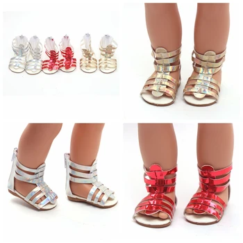 

8 Style Fashion Dolls Shoes American Summer Shoes PU Shoe Baby Toys Fit 18 inch Girl and 43cm Baby Doll Accessories