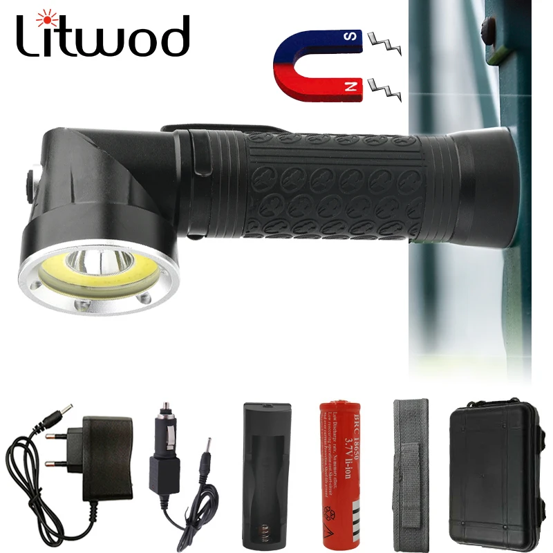 

Z20 Litwod 1305 Multi-function LED Flashlight 8000LM XM-L T6 /COB Zoomable 3 Modes Aluminum Lanterna Camping battery