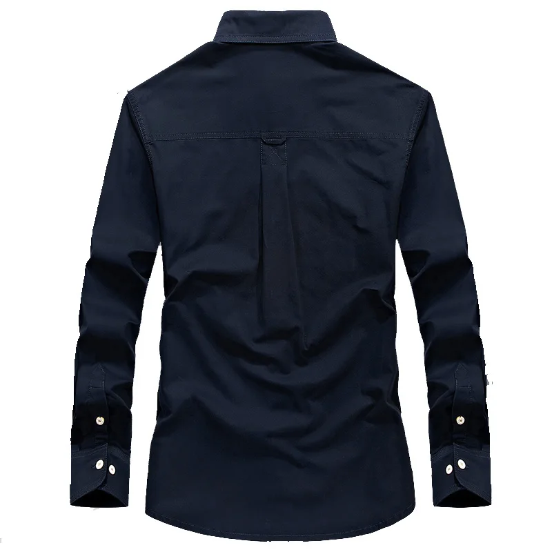 Online 2019 neue Beiläufige Mens Military Style Armee Taktische Shirts Langarm Marke Kleidung Schlank Armee Kleid Hemd Männlich Grün Khaki navy