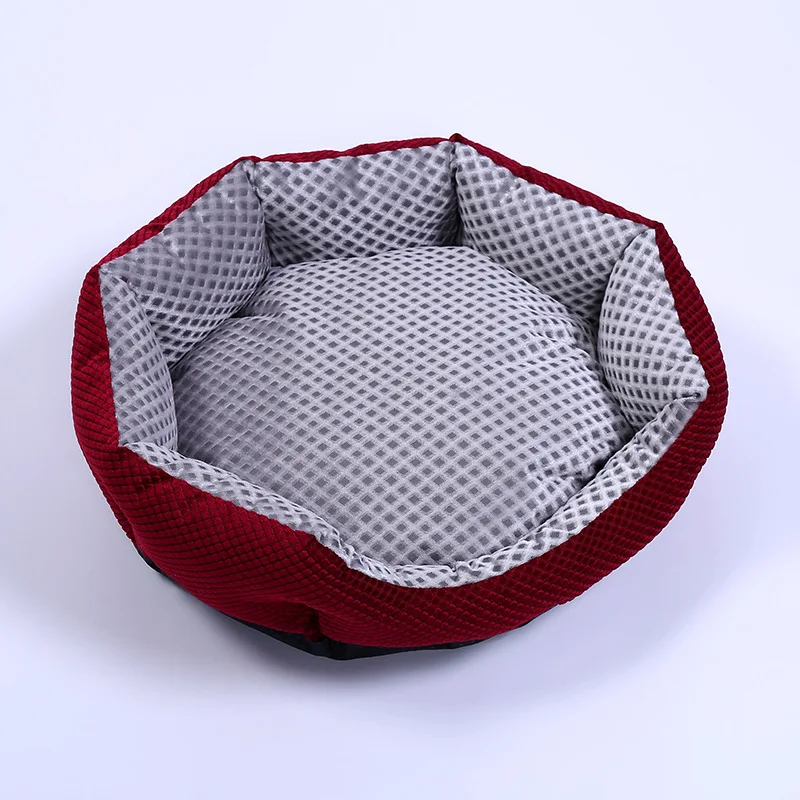 Собачья кровать диван войлочная будка собачка теплый дом зимняя кроватка для домашних животных дом для щенка маленькое покрывало для собаки Подушка Корзина поставки - Цвет: Красный