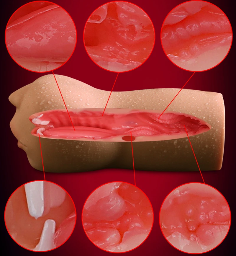 Секс-игрушки для мужчин Искусственная киска влагалища, оральный секс, жопа Мужской мастурбация Карманная киска Анальный вибратор для