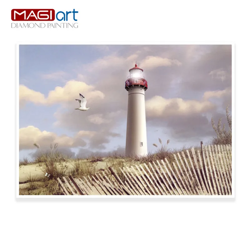 

Diamond painting accessories,Diamond embroidery,5D DIY mosaic Diamant, picture of rhinestone,full round Lighthouse ZML026