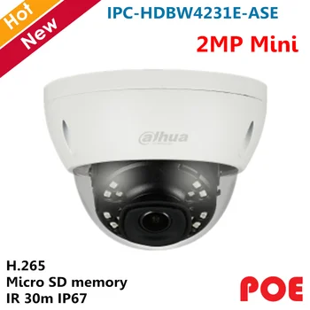 

Dahua Mini Camera 2MP IR Mini Dome Camera Night Vision Smart Detection Sd card supported Security camera IPC-HDBW4231E-ASE
