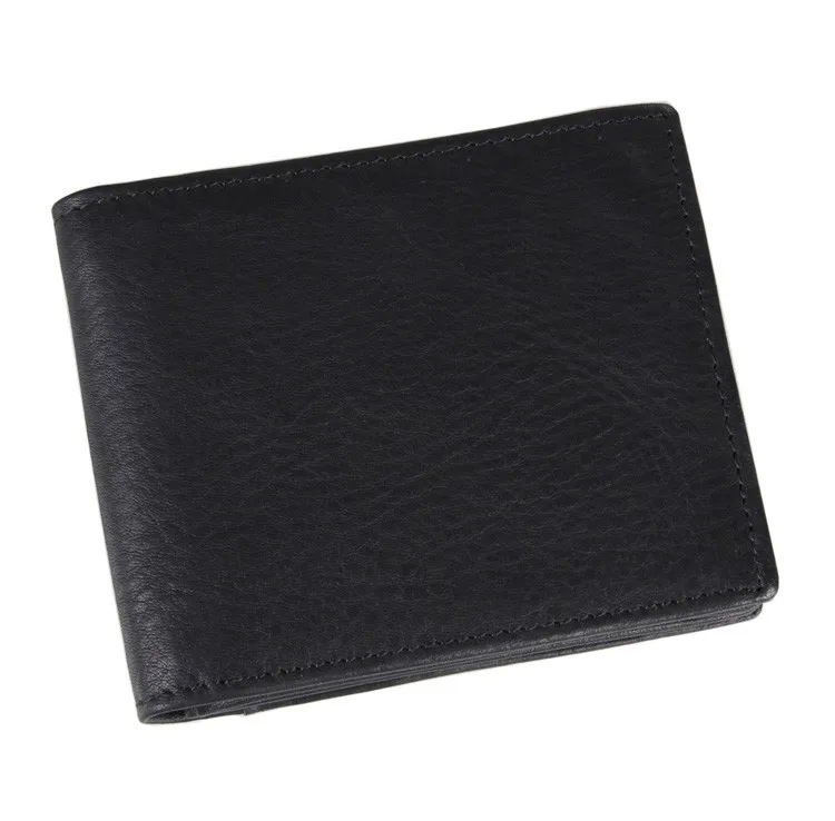 Высококачественный мужской короткий кошелек из натуральной кожи 8055A - Цвет: Черный