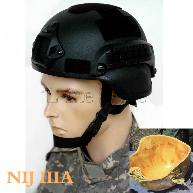 Best price at $235 Cheap Tactical Ballistic Helmet MICH 2000 NIJ IIIA Kevlar Bulletproof Helmet Black