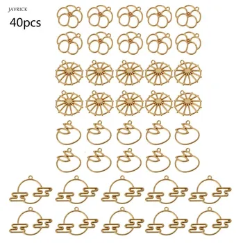 

40 Pack Resin Metal Frame Pendant Open Back Bezel Setting UV Resin Jewelry DIY