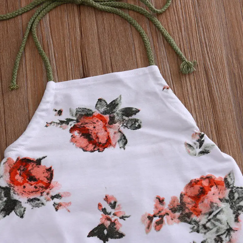 Детский комбинезон без рукавов с цветочным принтом и открытой спиной|boy romper|baby