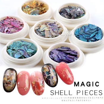 

1pot/lot Glitter Nail Art Decor Ultrathin Irregular Abalone Shell Sheet Sequin Fragment Manicure 3D Decoration