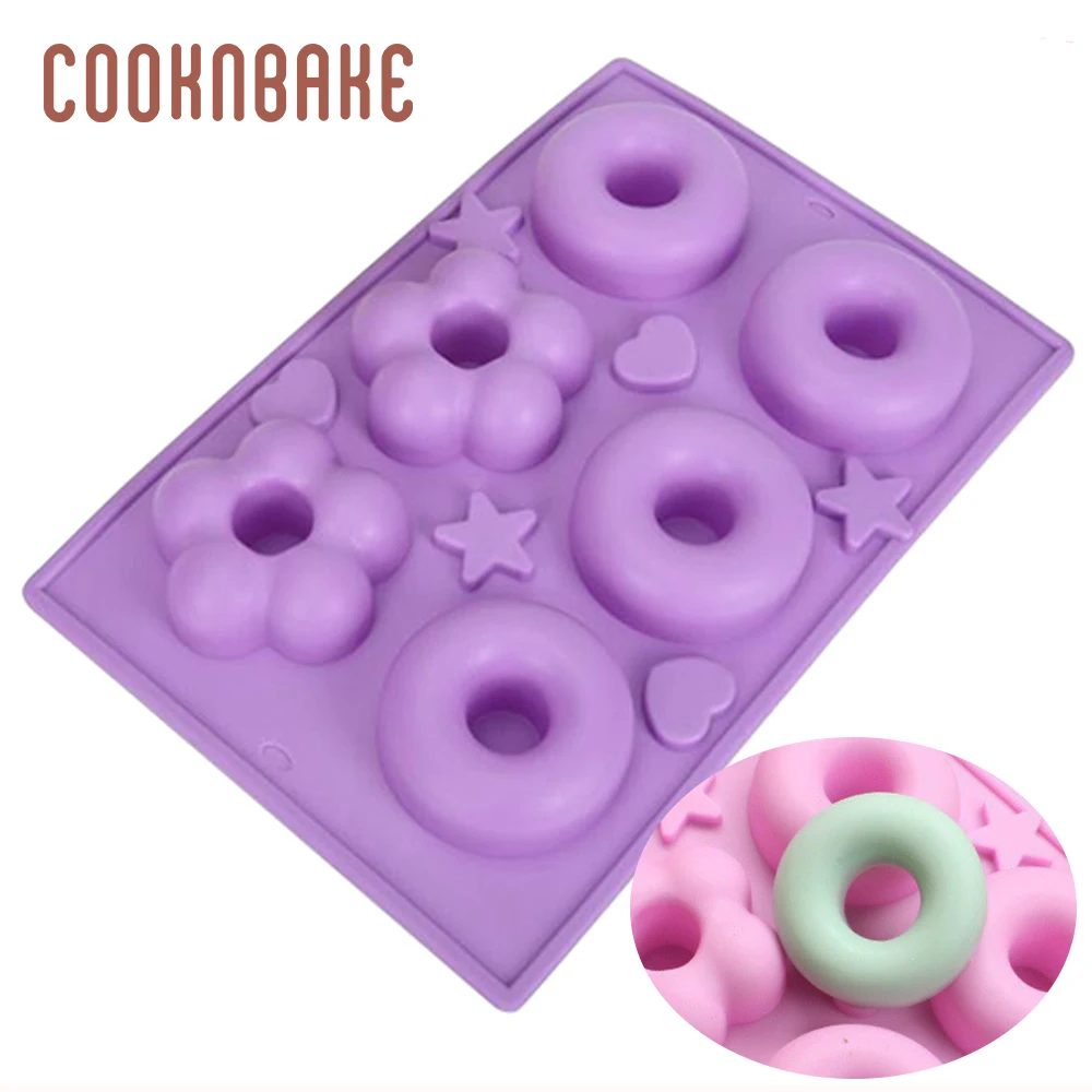 

COOKNBAKE silicone Soap Mold Cake Donut form Flower Shape Cake Baking Tools Jello Pudding bread pastry baking tool 6 cavities