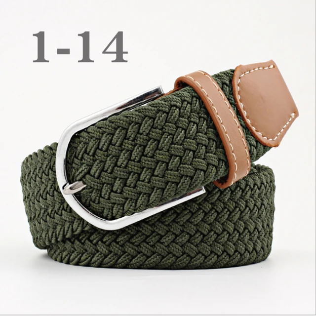 ZLD 60 Colors Female Casual Knitted Pin Buckle Men Belt Woven Canvas Elastic Expandable Braided Stretch Belts For Women Jeans 33