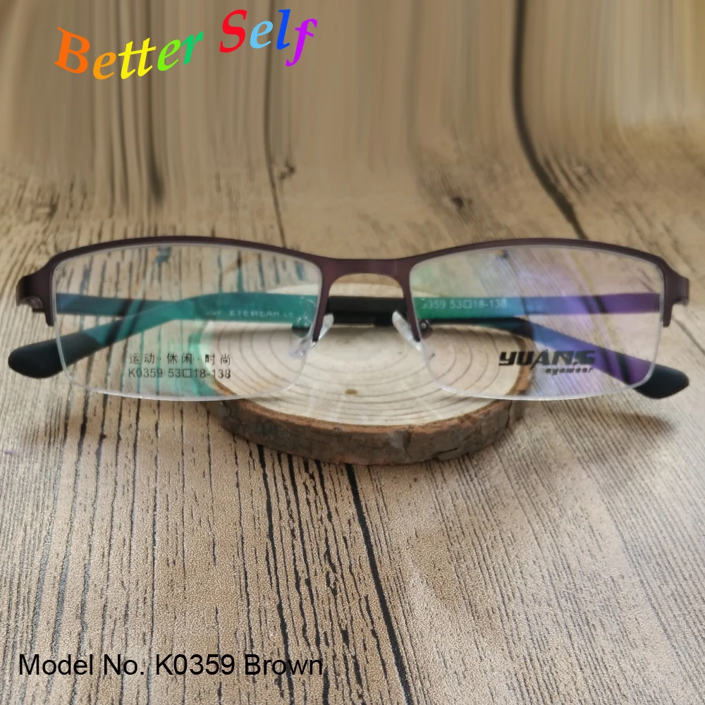 

Slim Eyeglass Half Rim Optical Glasses Men Rectangle Can Do Myopia Frame Gent Prescription Eyewear Better Self K0359