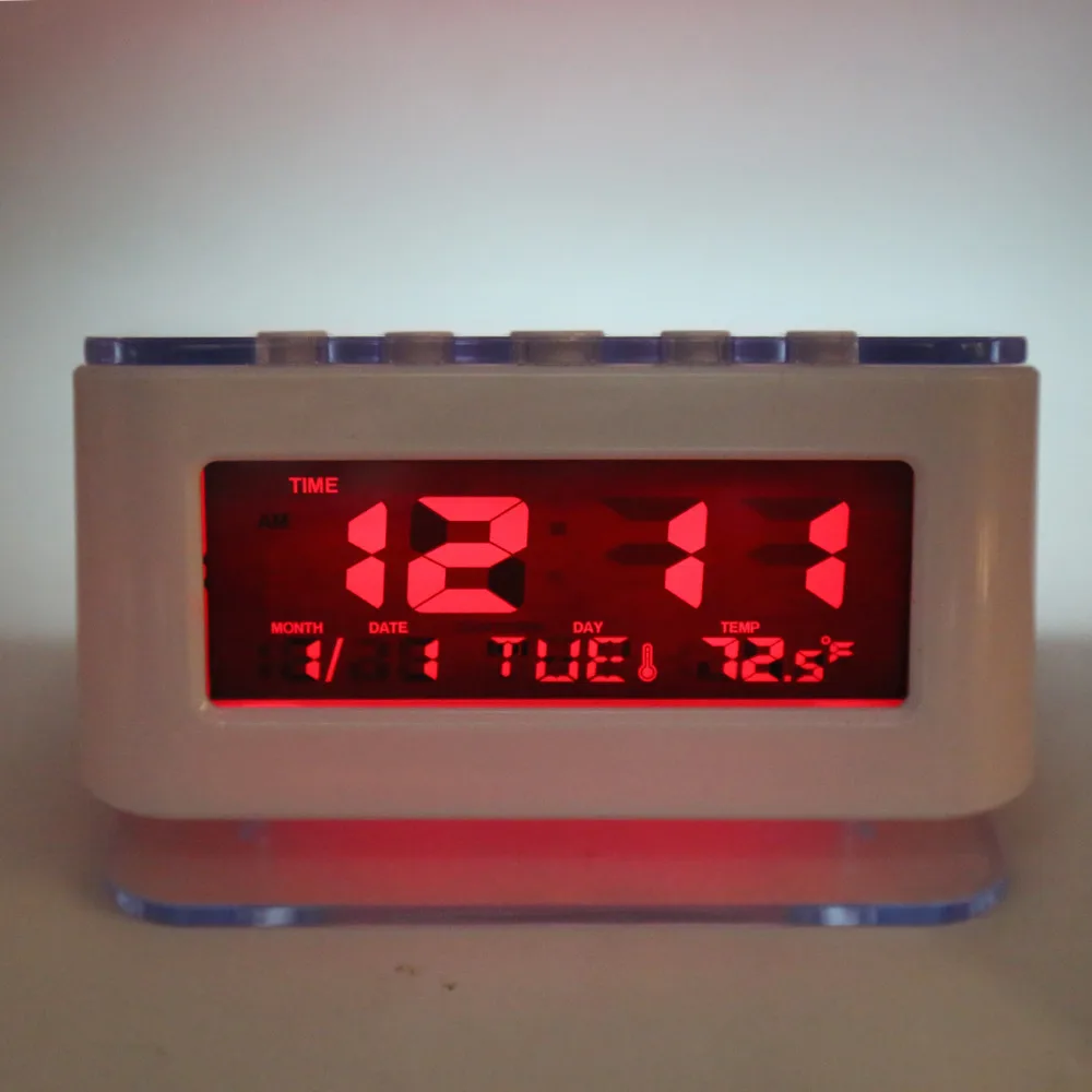 

Electronic LED Smart Music Snooze Alarm Clock Multi-function Perpetual Calendar Temperature table desk Clock 40% off