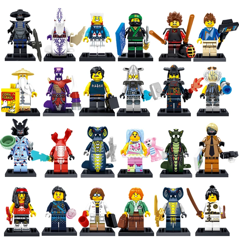 

24pcs/set Ninjago Movie Lord Garmadon Shark Jelly Puffer Octopus Building Blocks Figures Toys Compatible With LegoINGly Ninjago