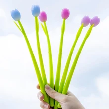 3 шт./компл. Kawaii, меняющие цвет тюльпан цветок силиконовые гелевые ручки чернилами стандартных цветов для маленьких девочек Подарки школьные канцелярские принадлежности
