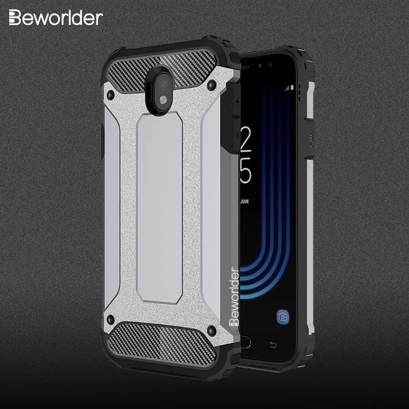 Beworlder Armor Case For Samsung Galaxy J3 2017 Silicone Cases TPU + PC ShockProof Phone Cover J330 |