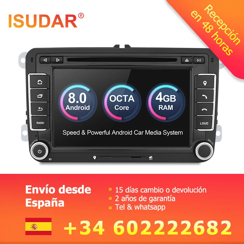 Isudar Car Multimedia player 2 Din Car Radio GPS Android 8.0 Autoradio For VW/Volkswagen/POLO/Golf/Skoda/Octavia/Seat/Leon DSP 