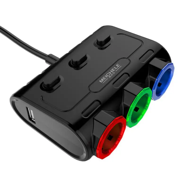 Новый автомобильный прикуриватель с 3 разъемами/сплиттер адаптер питания 2 USB