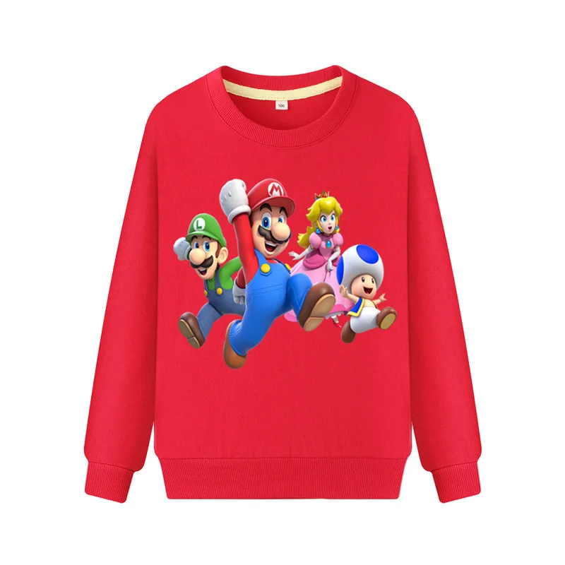

Children Spring Sports Sweatshirts Cartoon Mario Print Hoodies Kids Autumn Clothing Boy Girls Long Sleeve Pullover Hoodie ZB028